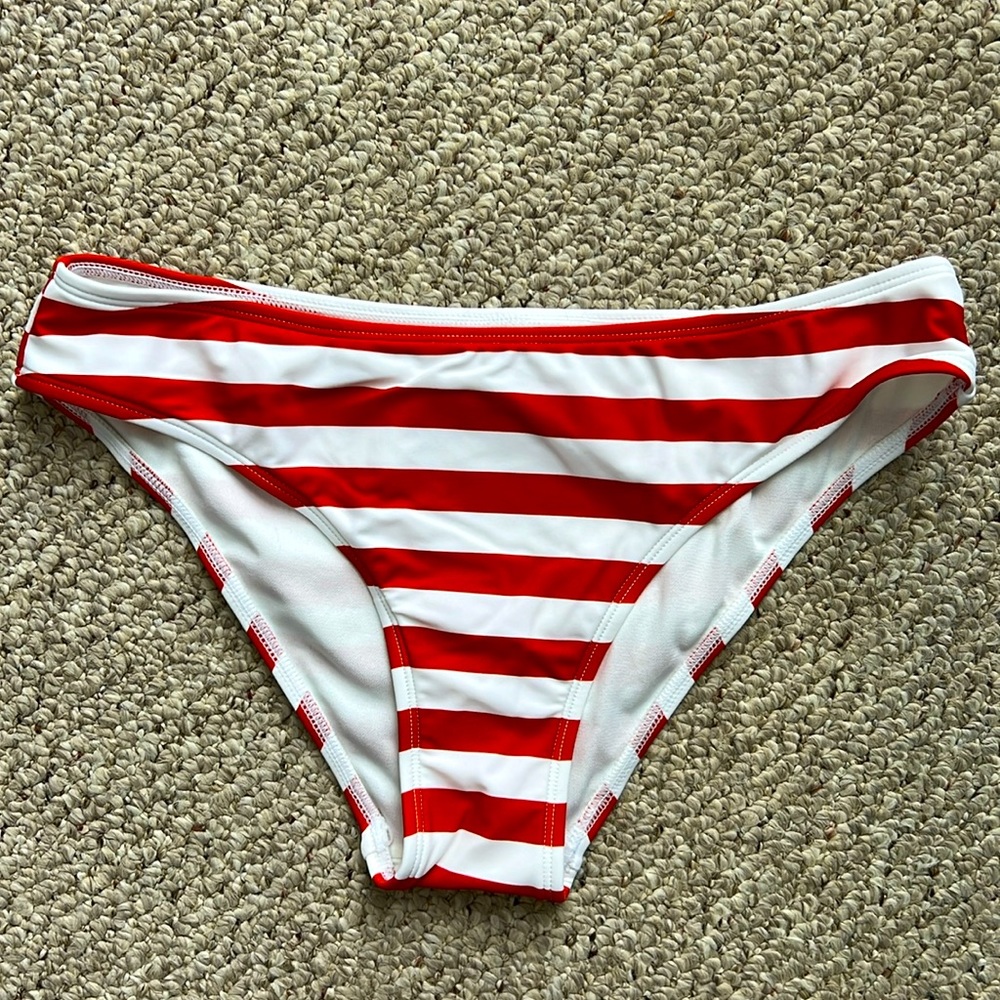 Red & White Striped Swim Bottoms